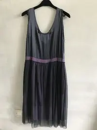 在飛比找Yahoo!奇摩拍賣優惠-保證正品 美國DKNY絲綢網紗黑色洋裝 下標送項鍊