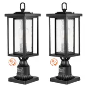 2 PCs Dusk to Dawn Outdoor Lamp Post Light Fixture 450 mm Pole Pier Mount