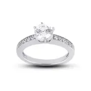 1.39ct D-SI1 Round Natural Diamonds 18k Vintage Style Wedding Ring Set