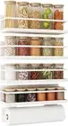 Magnetic Spice Rack for Refrigerator - Fridge Shelf Organizer - White 4 Pack wit