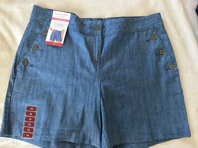 Isaac Mizrahi Blue Short Sz 14 For Ladies (b54)