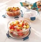 princess house lock fresh 6 pieces round food storage containers