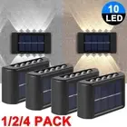 Solar Wall Light 10 LED Up Down Patio Deck Fence Lamp Waterproof Garden Outdoor