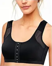 [ANRIO] Seniors Large Busted Front Closure Bras Full Coverage Post Surgery Daily Sport Bra Thin Bralette for Women Underwear (Color : Black, Size : M/Medium)
