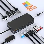 Microsoft Surface Dock 2, Surface Docking Station 12 in 1 Triple Display Surface Dock with 2 HDMI 4K + VGA for Surface Pro 11/10/9/8/×/7/6/5/4/3, Surface Laptop 7/6/5/go/4/3/2/1, Surface Book Laptop 3