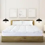Royal Comfort Mattress Topper Underlay 1000GSM Bamboo Covered Breathable Luxury Comfort (Double, White)