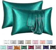 Silk Pillowcase 2 Pack, 100% Mulberry Silk Pillowcase For Hair And Skin,thread Count Silk Pillow-lian 20 X 36 Green