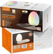 Bedside Lamp with Wireless Charger,7 Colour Modes Dimmable Table Lamp,Night Light,Birthday Gifts for Women