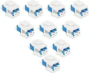 DIYTECH Fiber Optic Keystone Jack – LC Duplex Singlemode Fiber Jack, for Keystone Coupler Fiber Optic Wall Plate, LC to LC Coupler, Fiber Patch Panel, XLR Patch Panel, Fiber LC to LC – (10-Pack)