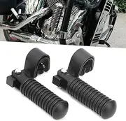 SustVita Motorcycle Foot Pegs, 1 Inch Crash Bar Pegs with Foldable Footrest for Motorcycle, Heavy - Duty Clamp Mount for 25mm / 1in Highway Bars (Black)