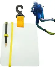 Underwater Writing Slate, Waterproof Swivel Clip Pencil Diving Writing Slate Board - Scuba Divers Tablet, Underwater Writing Tablet for Water Sports Diving, Dive Accessories
