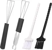 4 Pack Stainless Steel Keycap Puller and Keyboard Brush Cleaning Tool Set Keycaps Remover and Brush Cleaner for Mechanical Keyboard Removing Cleaning Keyboard Tools