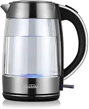 Sunbeam Maestro Dual Shield Glass Kettle, White Silver, 1.7 litre Capacity