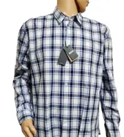 Boss Men's Long Sleeve Button Up Plaid Dark Blue_gray Regular Fit Size XL NWT