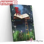 Paint By Numbers Kit Book Abstract Canvas Decor Framed Art Home Brush Painting