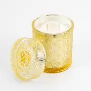 Freya & Sol Glass Flowers Candle Gold Tropical Bliss 460g