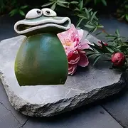 Frog Statues for Garden Big Mouth，Big Mouth Frog Family of Three Garden Statue，Three Frog'S Home， Your Preferred Garden Decoration Adds A Cute Atmosphere to Your Garden. (Small Size)