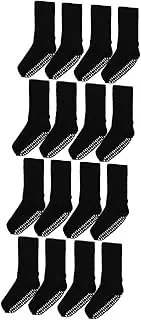 FOMIYES 16 Pcs Cotton Socks Yoga Pilates Socks Ankle Socks Extra Wide Socks Socks Circulatory Crew Socks Hospital Calf Socks Extra Wide Bariatric Socks Mens Black