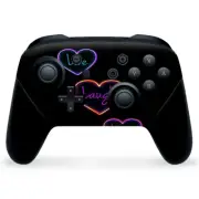 Nintendo Switch Pro Controller Skin Decal Vinyl Wrap - Neon Hearts