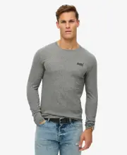 Essential Logo Long Sleeve Top | Volcanic Black Grit