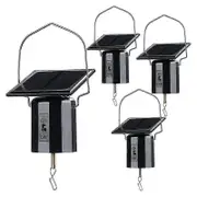 4Pcs Solar Powered Wind Spinner Motor Solar Energy Hanging Rotating Motor Revolving Wind Chime Spinner Motor for Display Black