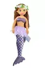 Hawaiian Mermaid Plush Doll - 18" Tall, Purple Mermaid Tail, Haku Lei, Yarn Hair