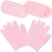 BEBEMOKO Moisturizing Foot Socks Gloves Gel Spa Socks for Hand and Foot Overnight Lotion Socks