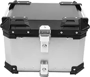 Universal 45L Aluminum Motorcycle Top Case - Tail Box Trunk Storage for Helmet Luggage - Accessories Suitable for Enduro, Offroad