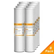 8 Pack 20" x 4.5" 5 Micron Big Blue CTO Carbon Block Water Filter Whole House RO