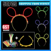 50x MultiColor glow sticks Easter Bunny Ear Ears Headbands Light Glow In TheDark