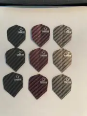 Harrows Carbon Mixed Standard size Flights - 3 sets - Black, Purple, Silver