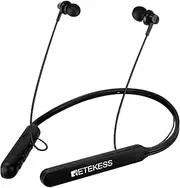 Retekess TR108 FM Radio Headphones, Neckband Wireless Headset, Support FM Stereo, Wireless Call, Rechargeable Battery and Digital Display, Suit for Walking