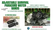 Casio Mudmaster GWG-1000's Gray Camo Adjustable Paracord Survival Watch Band