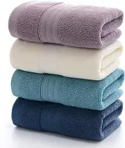 100% Cotton Face Towels, Ultra Soft and Highly Absorbent Towels for Bathroom, Gym, Shower, Hotel, and Spa (Pink + Blue + Yellow + Green)