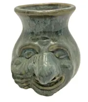 Pottery Boogerboy Boris Egg Separator Ceramic Face Green Glaze Maine Artisan