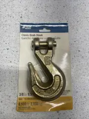 Blue Hawk 3/8" Clevis Grab Hook 6,600 LB G70 (0805290) Yellow Zinc Plated
