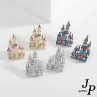 在飛比找momo購物網優惠-【Jpqueen】公主城堡水鑽設計風立體耳環(3色可選)