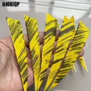 50Pcs 4" Shield Arrow Feather Yellow Ink Fletches RW For Traditional Bow Arrow