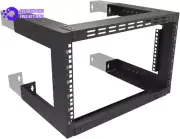 6U Wall Mount Rack 19 Inch Vented Server Rack Open Frame Bracket for AV IT Ne