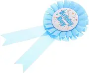 ORFOFE Rosette Button Pins Tinplate Badges Happy Birthday Ribbon for Party Decorations
