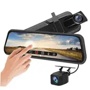 Backup Camera 10 inch Mirror Dash Cam Dual Lens Front Rear Dash Camera 1080P