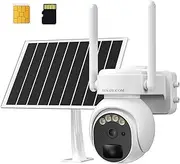 4G LTE Cellular Security Camera Outdoor, Surveillance Camera for Home Security, Outdoor Security Camera Wireless, CCTV Camera with SIM Card, 360° Live View, 2-Way Talk, PIR Sensor, 2K HD, Cloud & SD