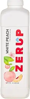 Zerup Zero Sugar White Peach Flavoured Syrup 1L Bottles, Sugar Free Syrup, White Peach Flavour Drink Mix, Low Calorie Flavourings for Milk Shakes, Cocktails, Teas, Gluten Free, Keto Friendly, Halal