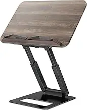 Tounee Book Stand, Telescopic Book Holder Stand, Adjustable Height Pull Out Design Ergonomic Cookbook Stand with Elastic Page Clips Fits All Books (Black)