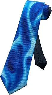 [Generic] Mens Burning Blue Flame Flames Fire Ice Necktie Neck Tie, Blue, One size