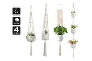 SpringUp 4PCS Macrame Hanging Plant Flower Pot Holder Hanger Hanging Planter Basket Ropes Hemp Rope Braided Free Hook