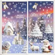 180pcs Christmas Window Clings，Xmas Large Window Static Snowing Village