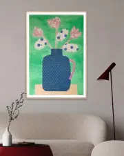 Butterfly Vase Still Life Collage Painting Unframed A2 Original Art Kim Magee