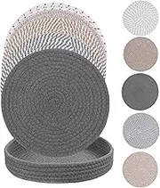10 Inch Pot Holders for Kitchen, 5 Pcs Trivets for Hot Dishes and 1 Pcs Storage Basket Heat Resistant Hot Pots and Pans Extra Large Thick Large Coaster Kitchen Essentials Pot Holders for Countertop