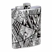 Popular Abstract Pattern D8 Flask 8oz Stainless Steel Hip Drinking Whiskey
